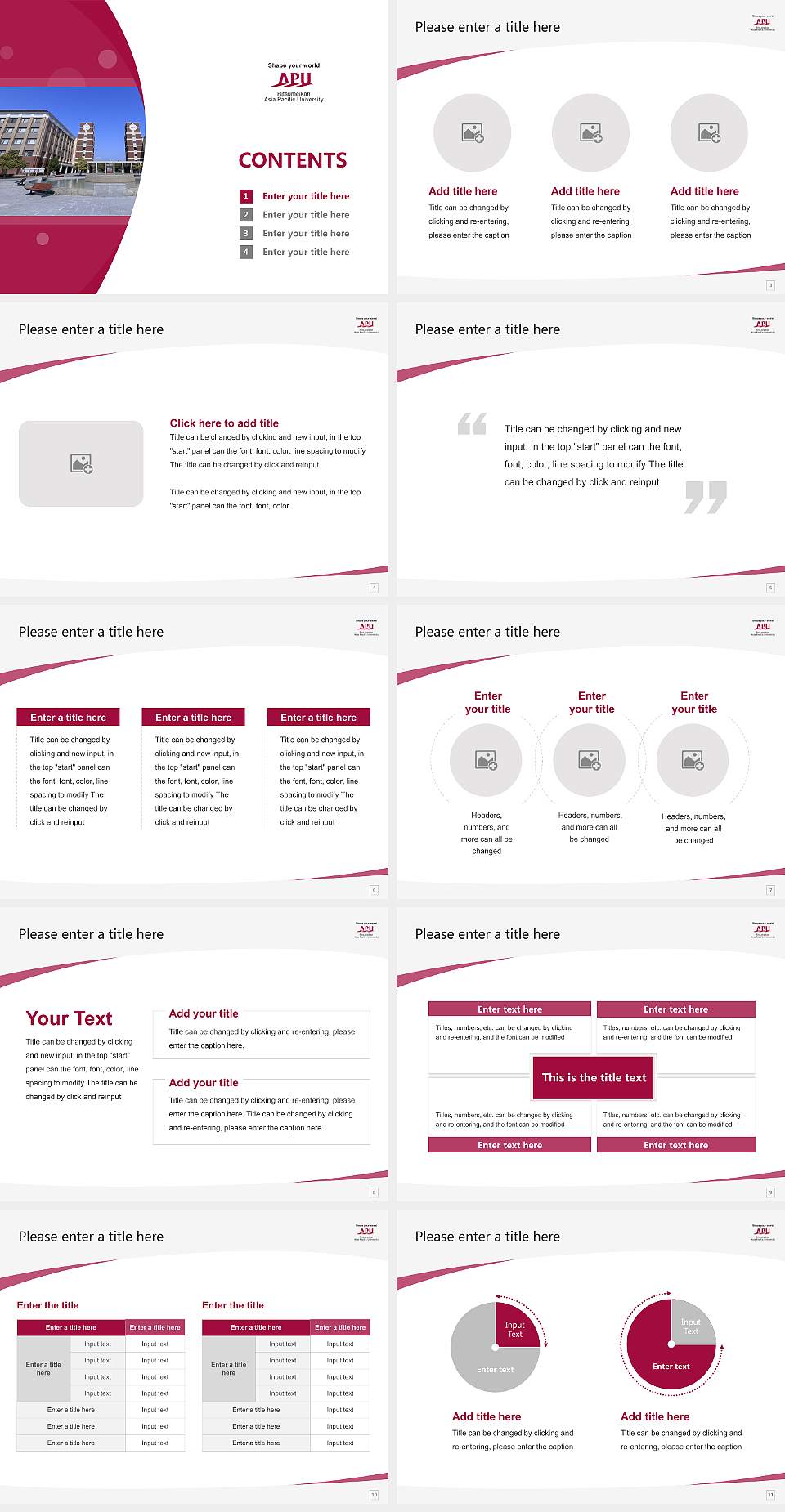 Ritsumeikan Asia Pacific University Course/Courseware Creation PPT Template4:3 ratio PPT effect preview image2