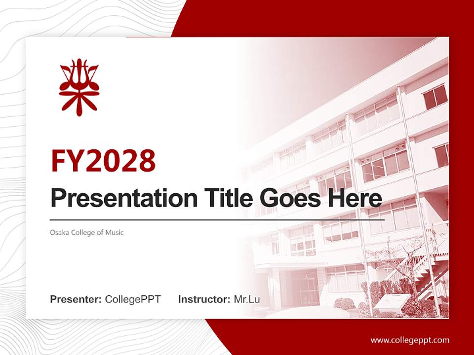 Osaka College of Music Academic Presentation/Research Findings Report PPT Template4:3 ratio PPT effect preview image5
