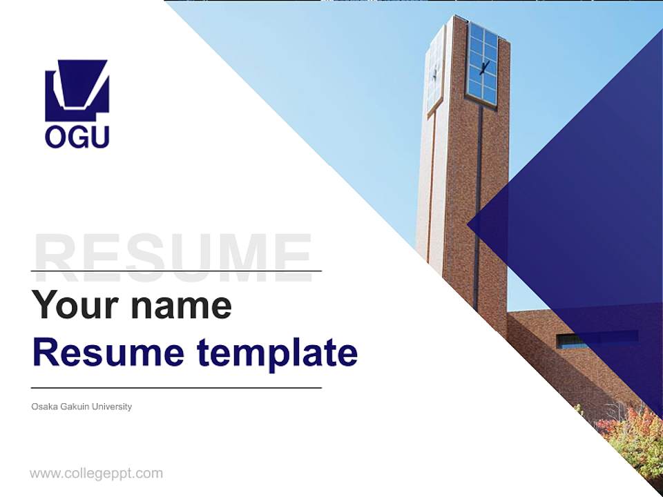 Osaka Gakuin University Resume PPT Template4:3 ratio PPT effect preview image5