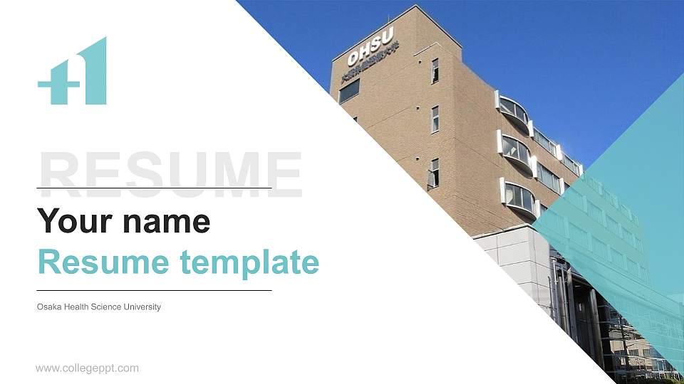 Osaka Health Science University Resume PPT Template16:9 ratio PPT effect preview image