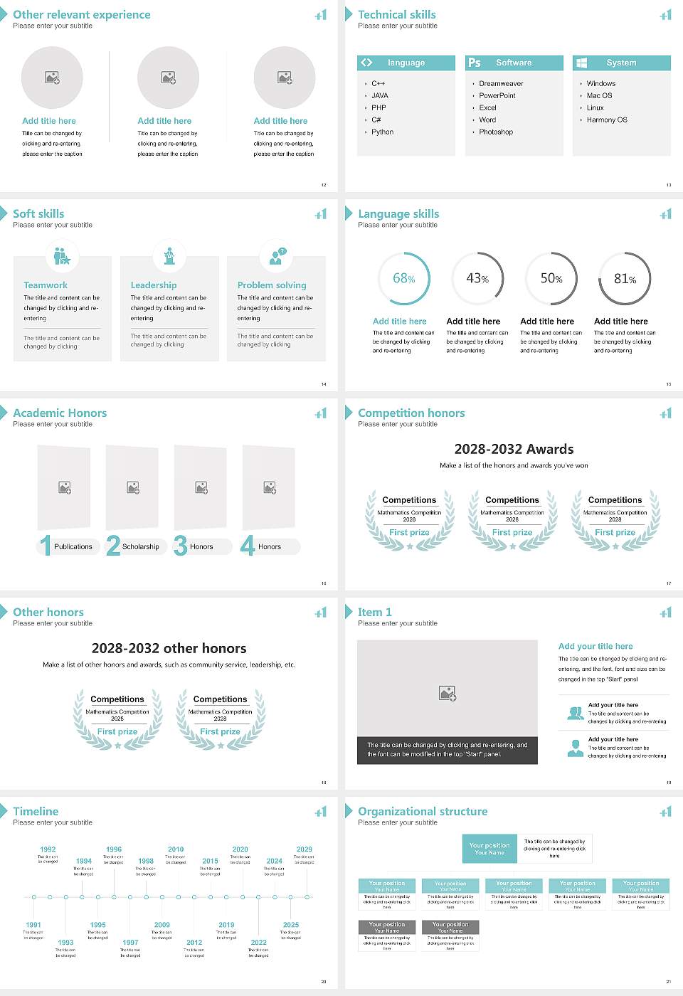 Osaka Health Science University Resume PPT Template16:9 ratio PPT effect preview image3