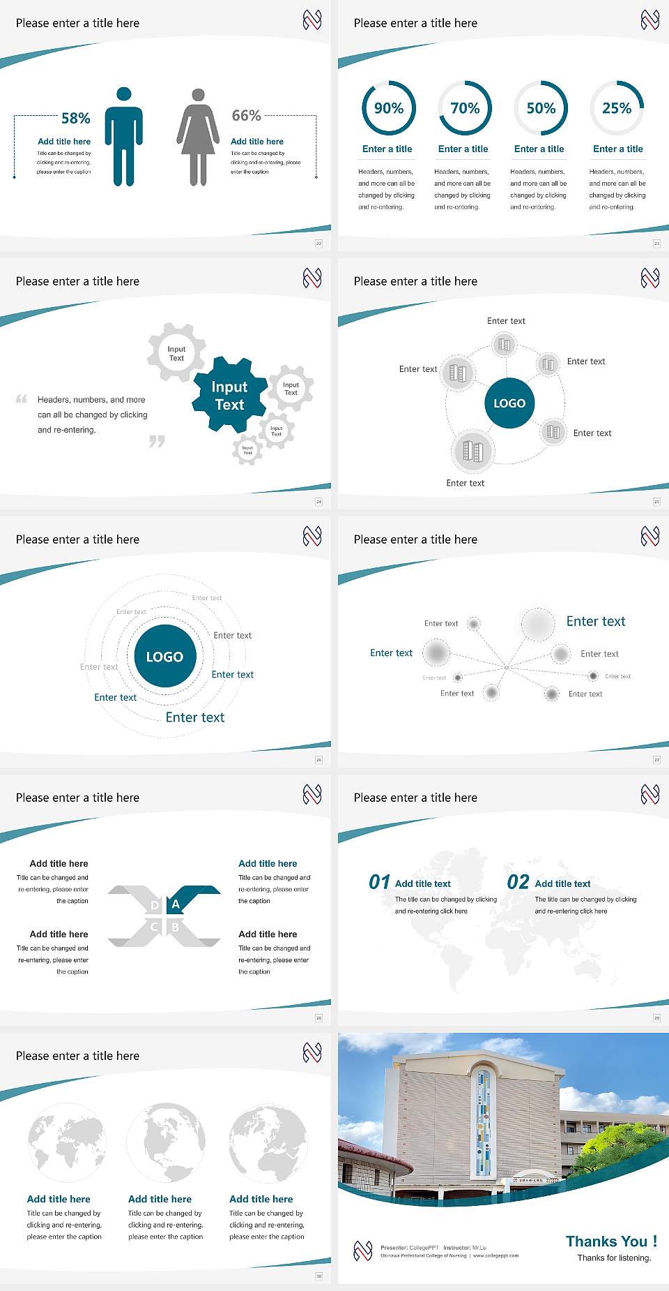 Okinawa Prefectural College of Nursing Course/Courseware Creation PPT Template4:3 ratio PPT effect preview image4