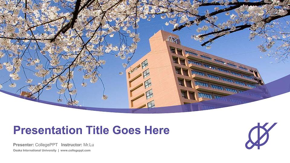 Osaka International University Course/Courseware Creation PPT Template16:9 ratio PPT effect preview image