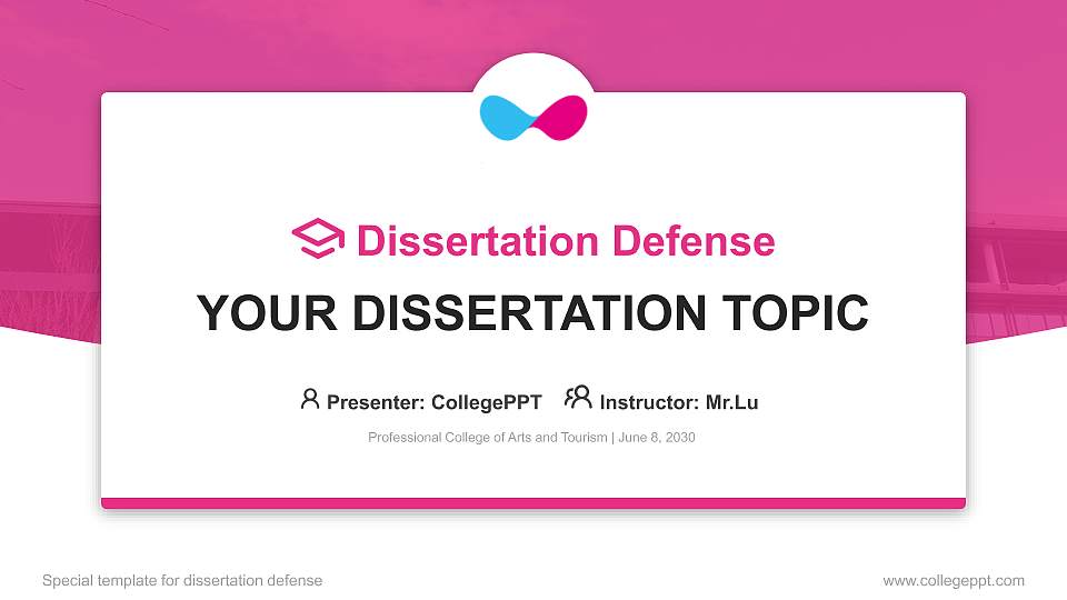 Professional College of Arts and Tourism Graduation Thesis Defense PPT Template16:9 ratio PPT effect preview image