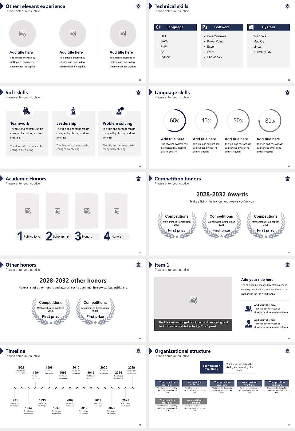 Osaka Seikei University Resume PPT Template16:9 ratio PPT effect preview image3