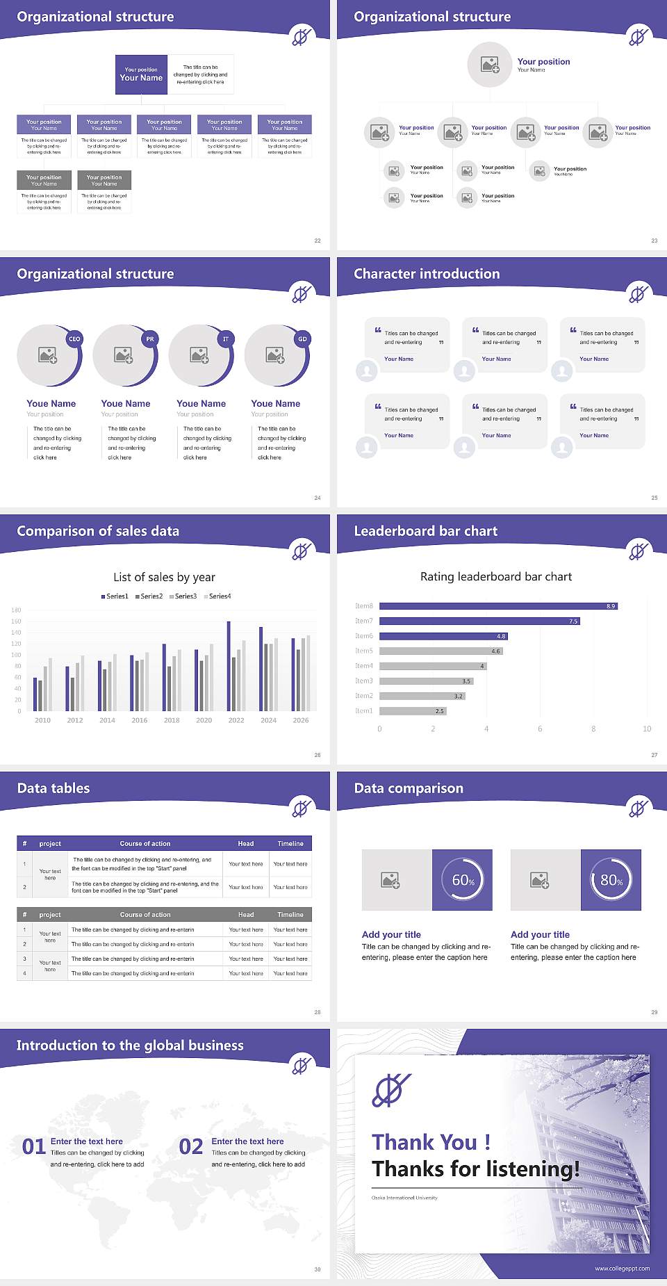 Osaka International University Academic Presentation/Research Findings Report PPT Template4:3 ratio PPT effect preview image4