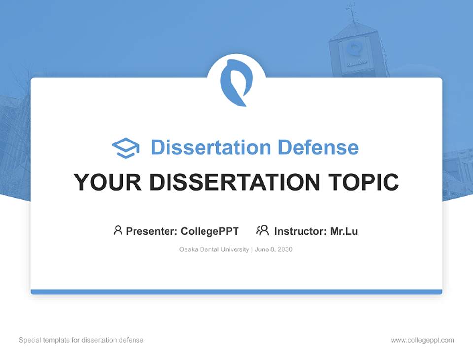 Osaka Dental University Graduation Thesis Defense PPT Template4:3 ratio PPT effect preview image7