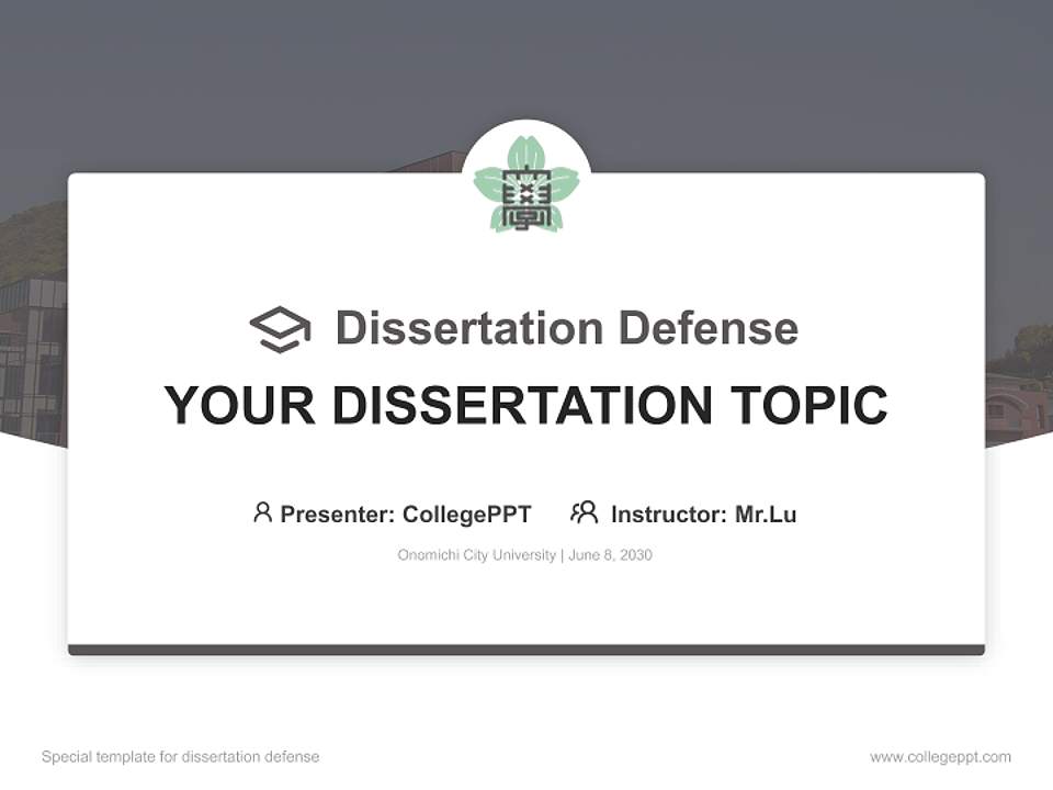 Onomichi City University Graduation Thesis Defense PPT Template4:3 ratio PPT effect preview image7