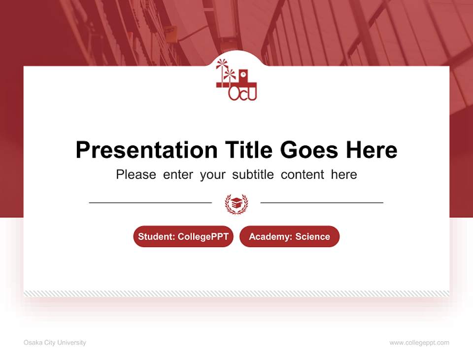 Osaka City University National Scholarship Defense PPT Template4:3 ratio PPT effect preview image4