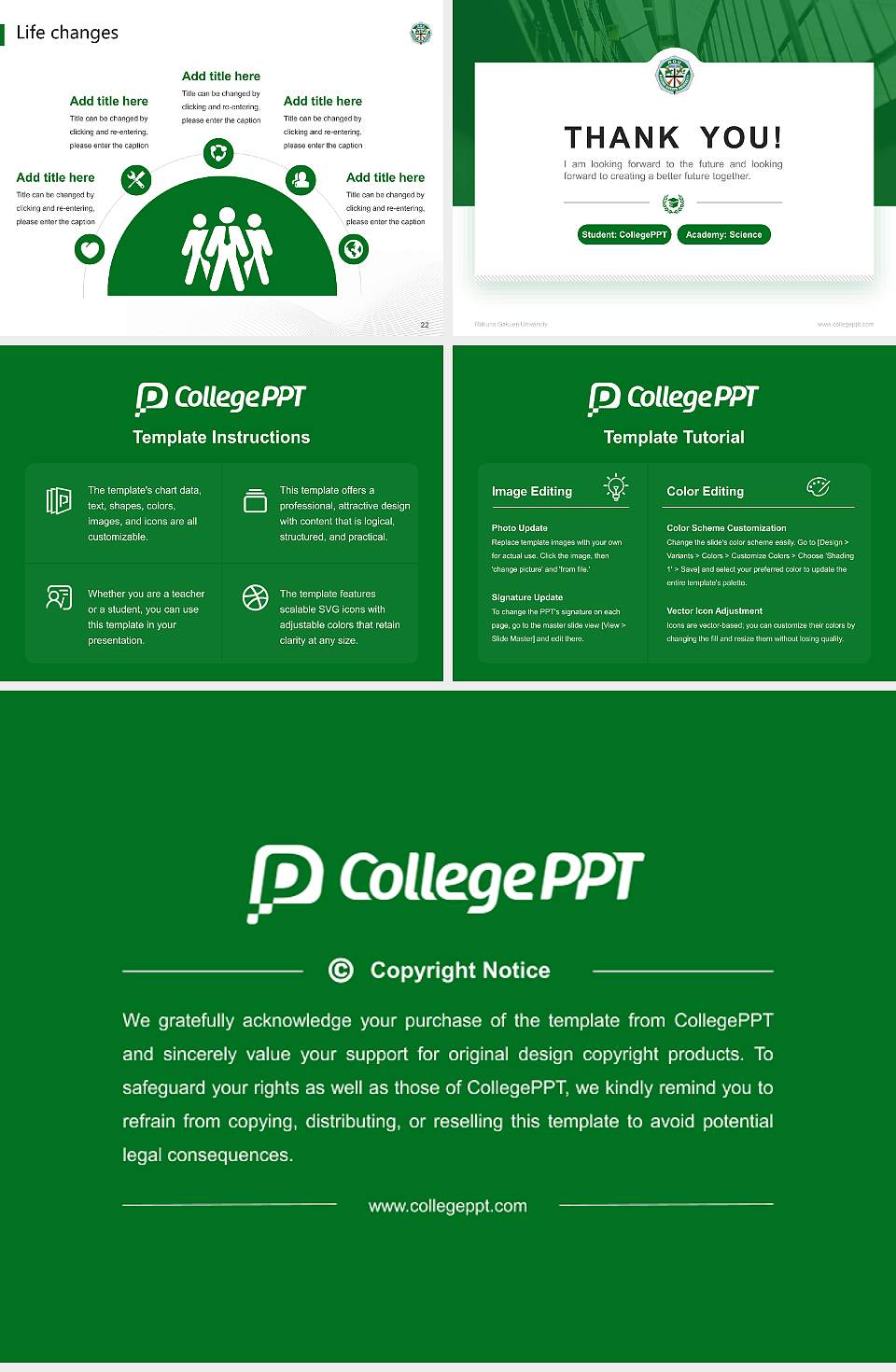 Rakuno Gakuen University National Scholarship Defense PPT Template4:3 ratio PPT effect preview image4
