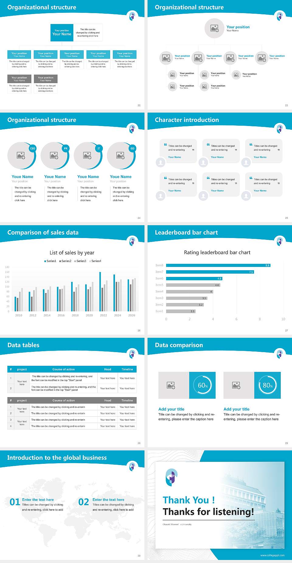 Okazaki Women’s University Academic Presentation/Research Findings Report PPT Template4:3 ratio PPT effect preview image4