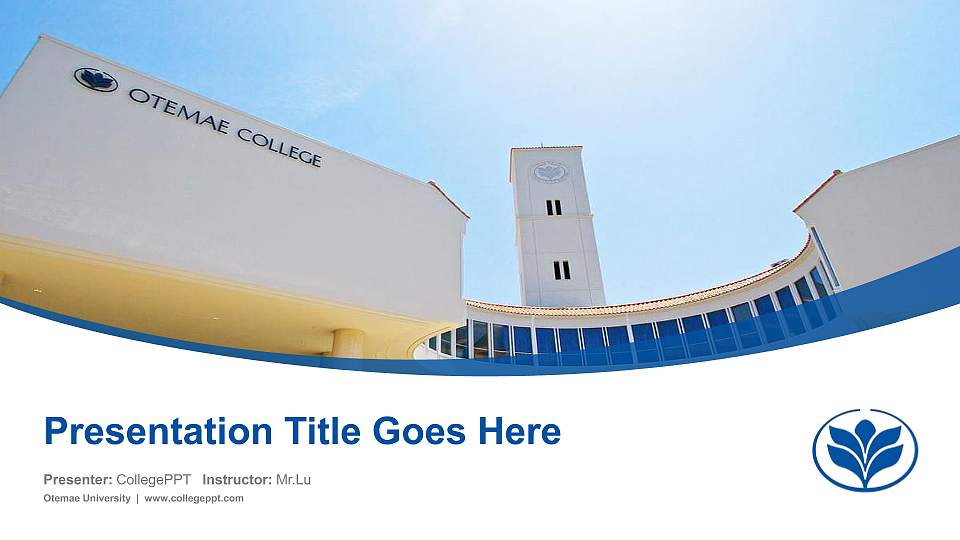 Otemae University Course/Courseware Creation PPT Template16:9 ratio PPT effect preview image