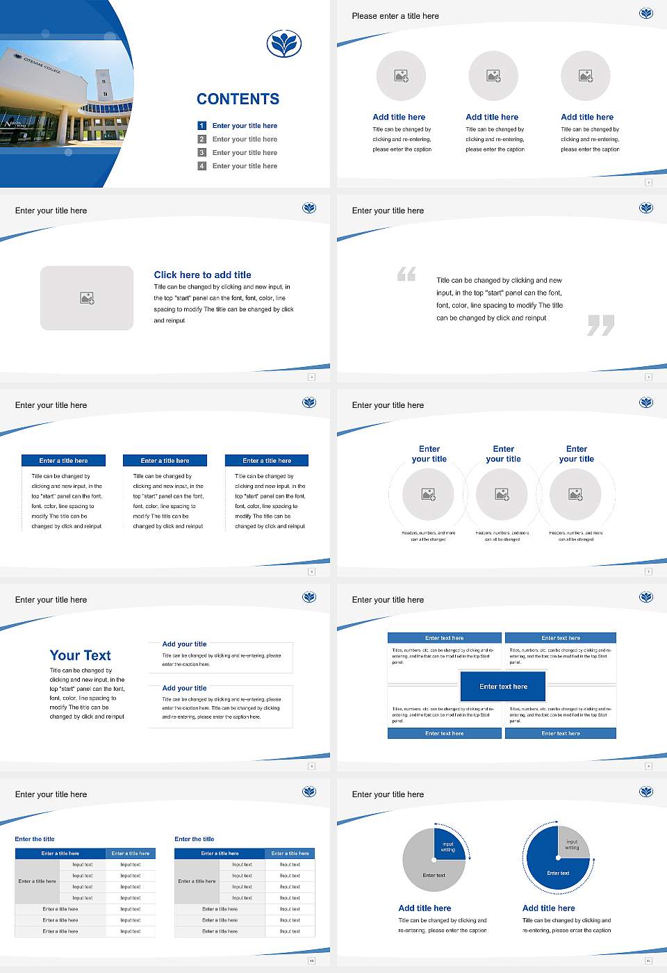 Otemae University Course/Courseware Creation PPT Template16:9 ratio PPT effect preview image2