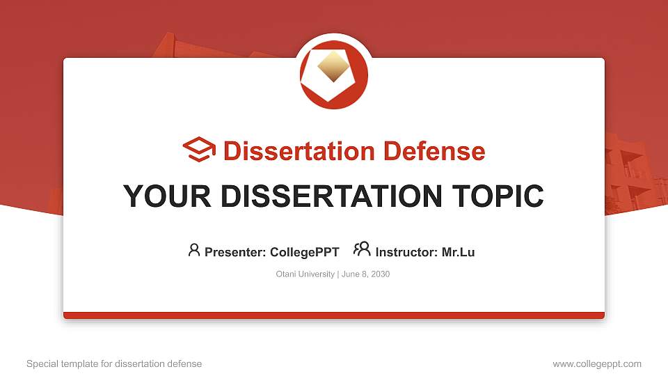 Otani University Graduation Thesis Defense PPT Template16:9 ratio PPT effect preview image