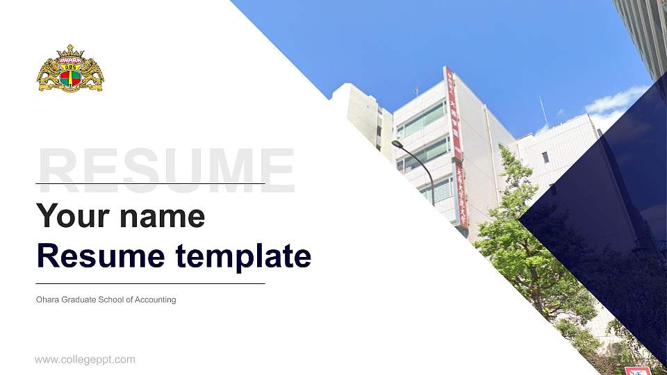 Ohara Graduate School of Accounting Resume PPT Template16:9 ratio PPT effect preview image
