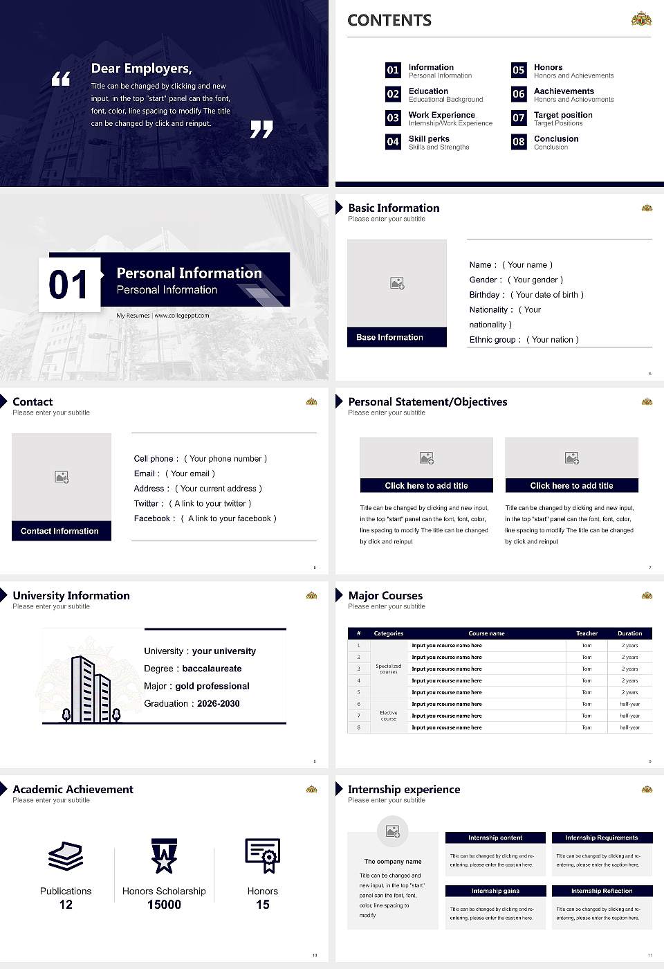 Ohara Graduate School of Accounting Resume PPT Template16:9 ratio PPT effect preview image2
