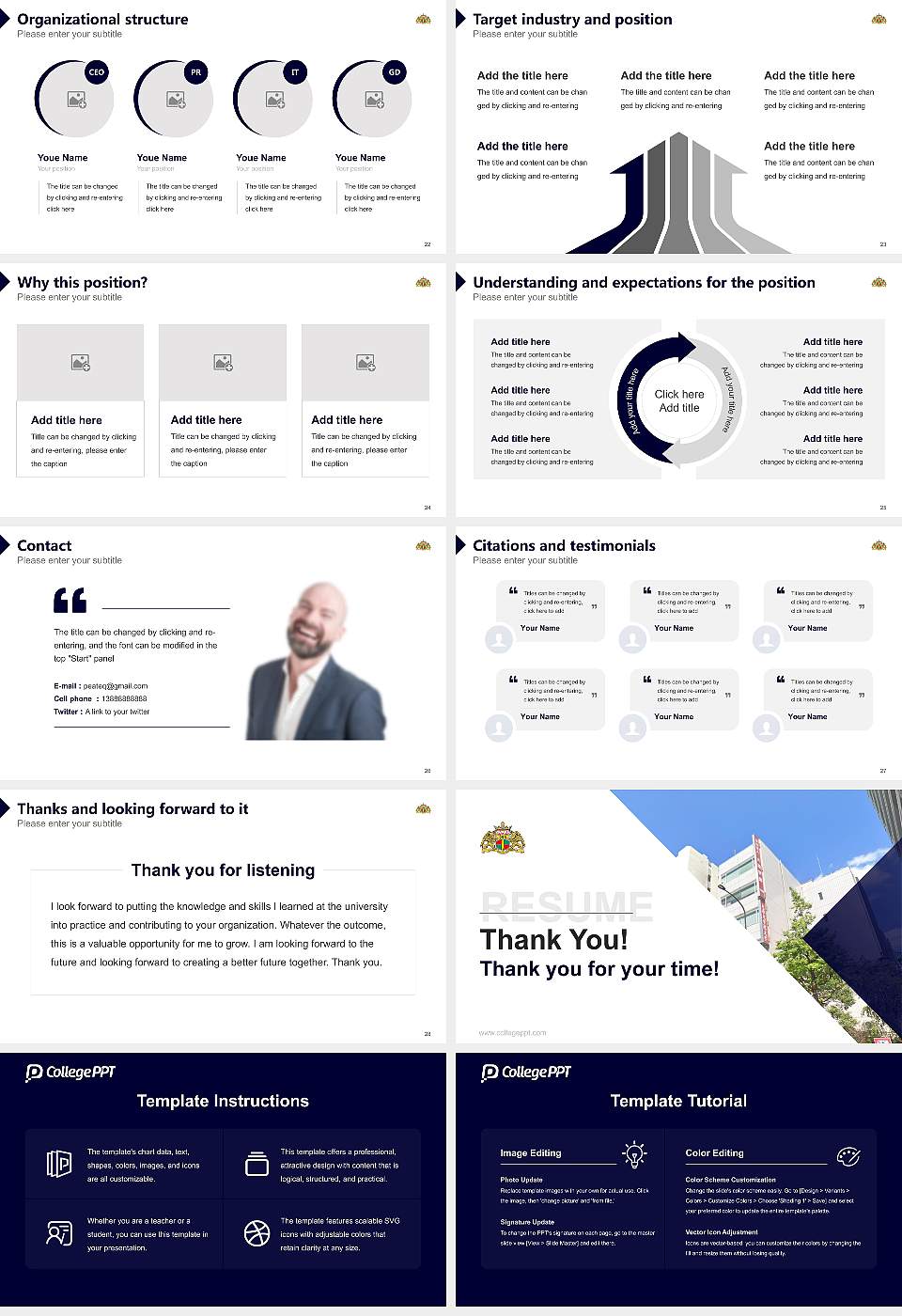 Ohara Graduate School of Accounting Resume PPT Template16:9 ratio PPT effect preview image4