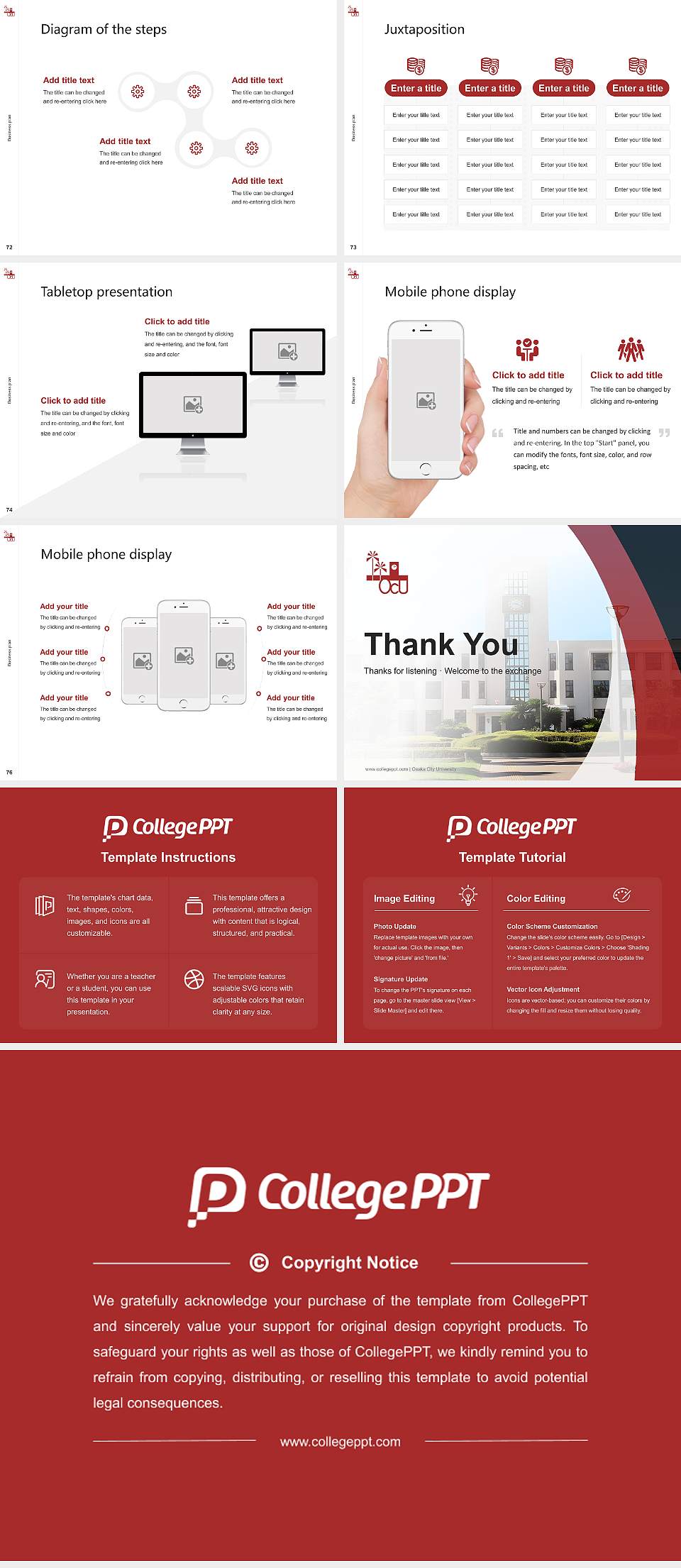 Osaka City University Competition/Entrepreneurship Contest PPT Template4:3 ratio PPT effect preview image9