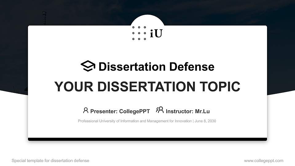 Professional University of Information and Management for Innovation Graduation Thesis Defense PPT Template16:9 ratio PPT effect preview image