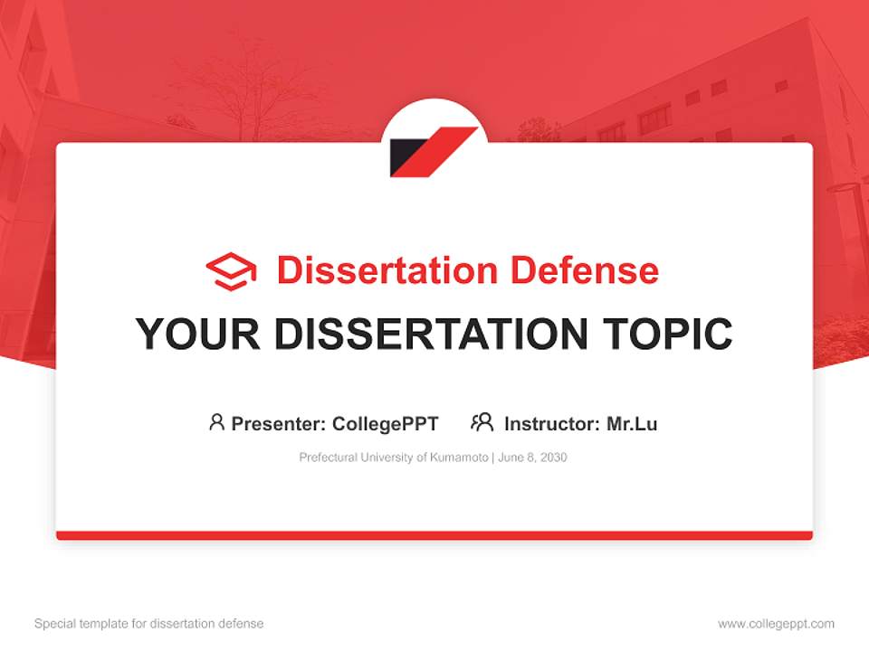 Prefectural University of Kumamoto Graduation Thesis Defense PPT Template4:3 ratio PPT effect preview image7