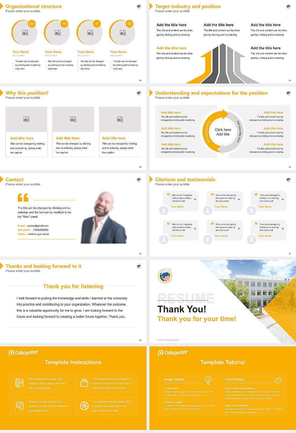 Saku University Resume PPT Template16:9 ratio PPT effect preview image4