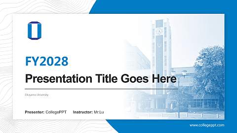 Okayama University Academic Presentation/Research Findings Report PPT Template