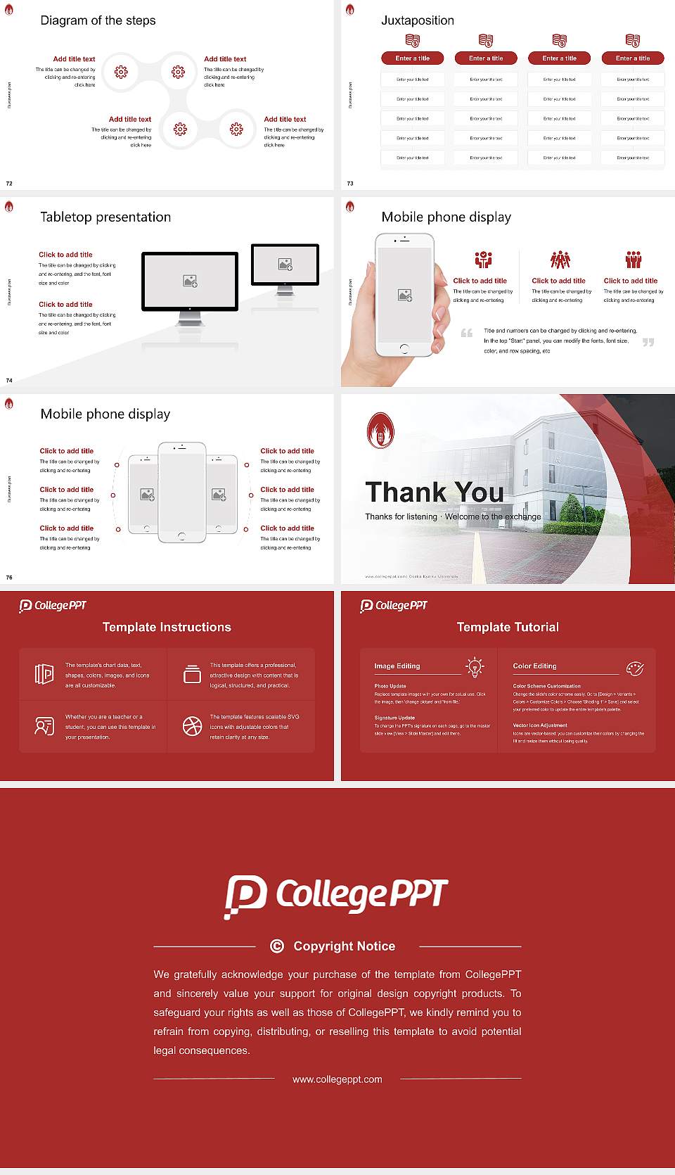 Osaka Kyoiku University Competition/Entrepreneurship Contest PPT Template16:9 ratio PPT effect preview image9