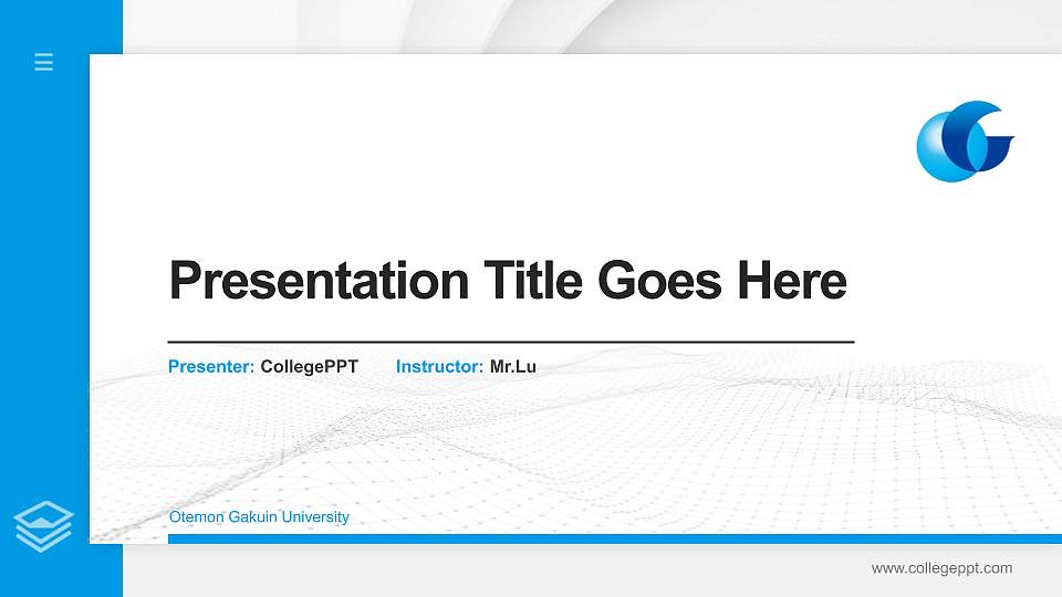 Otemon Gakuin University Thesis Proposal/Graduation Defense PPT Template16:9 ratio PPT effect preview image