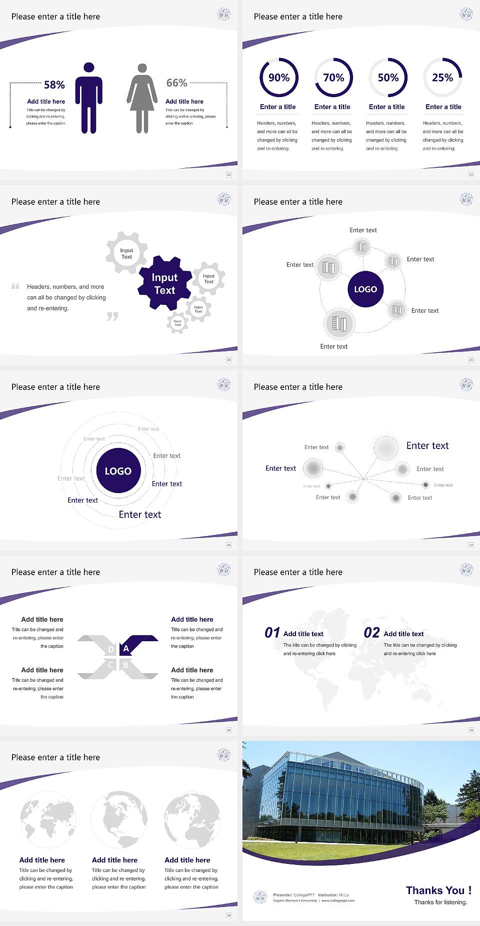 Sagami Women’s University Course/Courseware Creation PPT Template4:3 ratio PPT effect preview image4