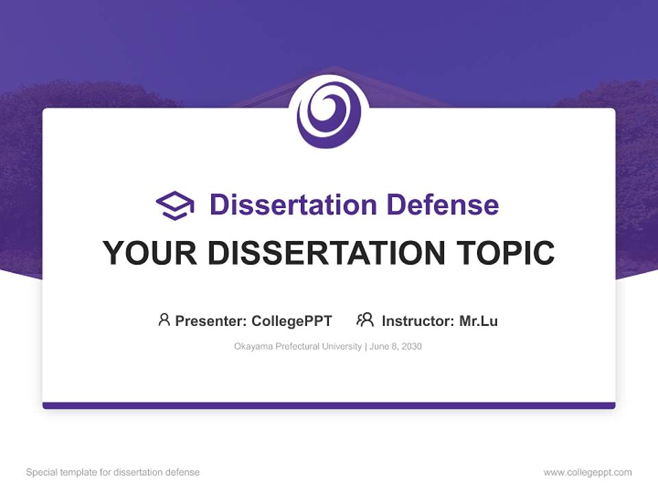 Okayama Prefectural University Graduation Thesis Defense PPT Template4:3 ratio PPT effect preview image7