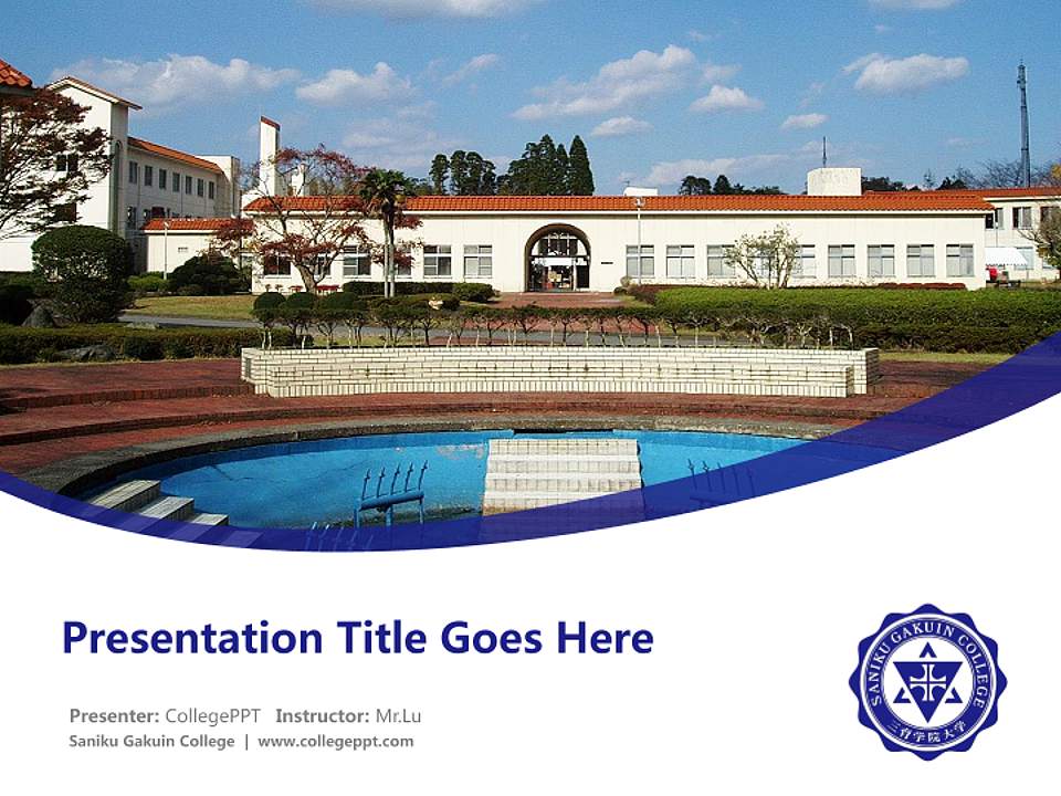 Saniku Gakuin College Course/Courseware Creation PPT Template4:3 ratio PPT effect preview image5