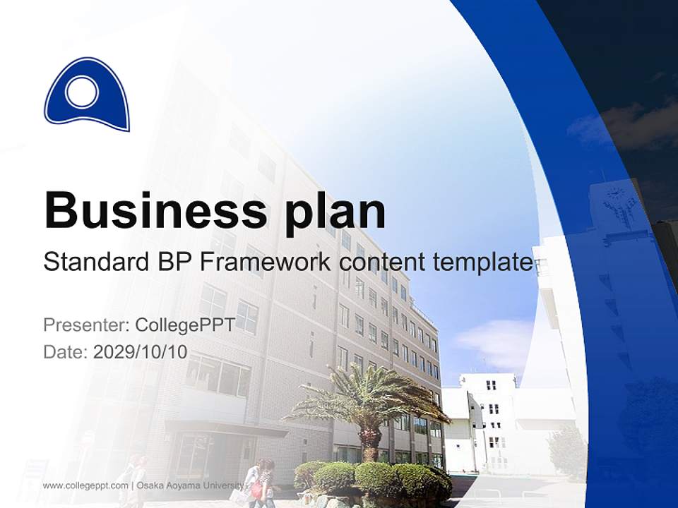 Osaka Aoyama University Competition/Entrepreneurship Contest PPT Template4:3 ratio PPT effect preview image9