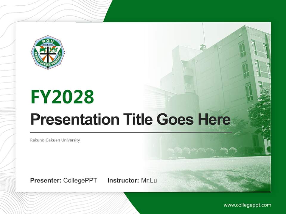 Rakuno Gakuen University Academic Presentation/Research Findings Report PPT Template4:3 ratio PPT effect preview image5