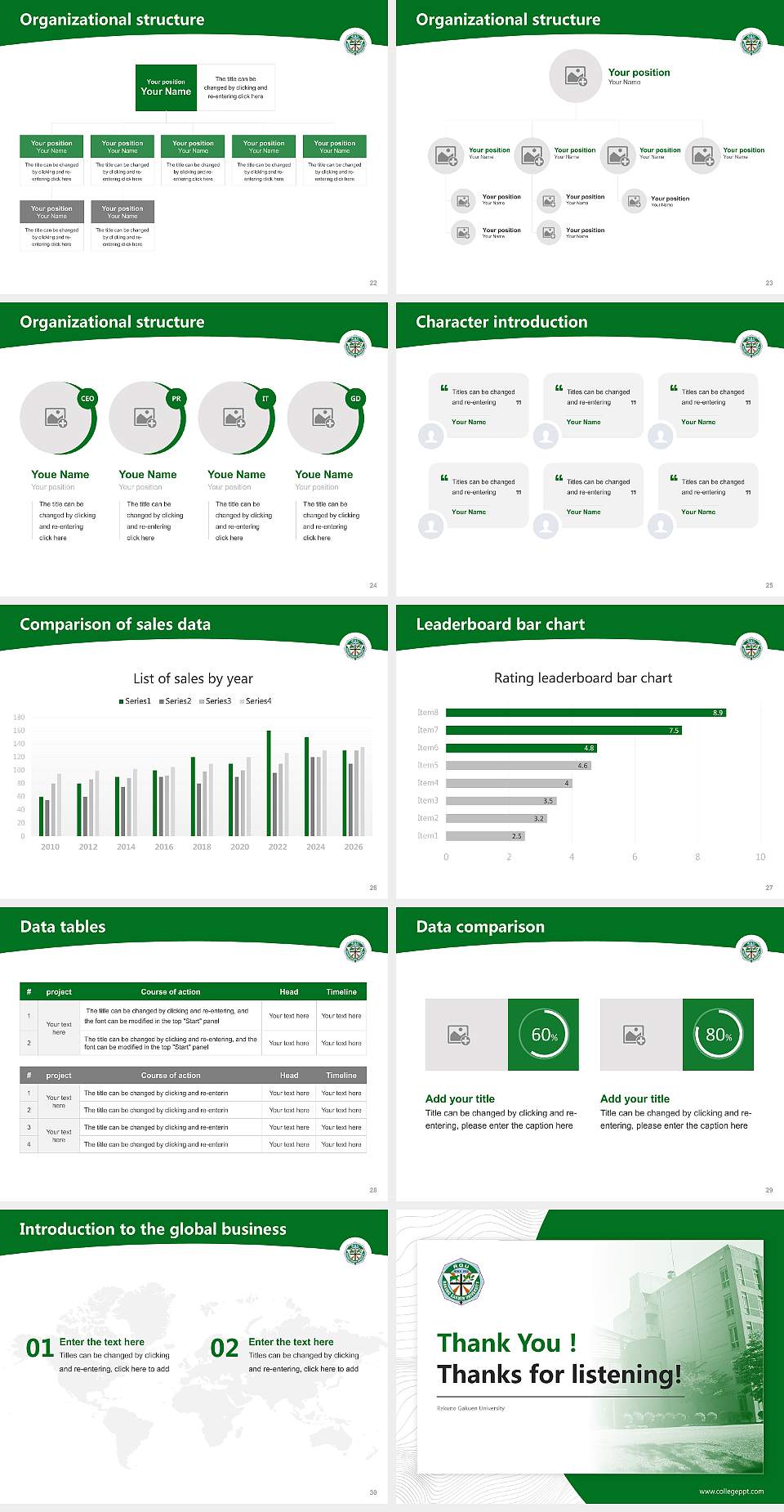 Rakuno Gakuen University Academic Presentation/Research Findings Report PPT Template4:3 ratio PPT effect preview image4