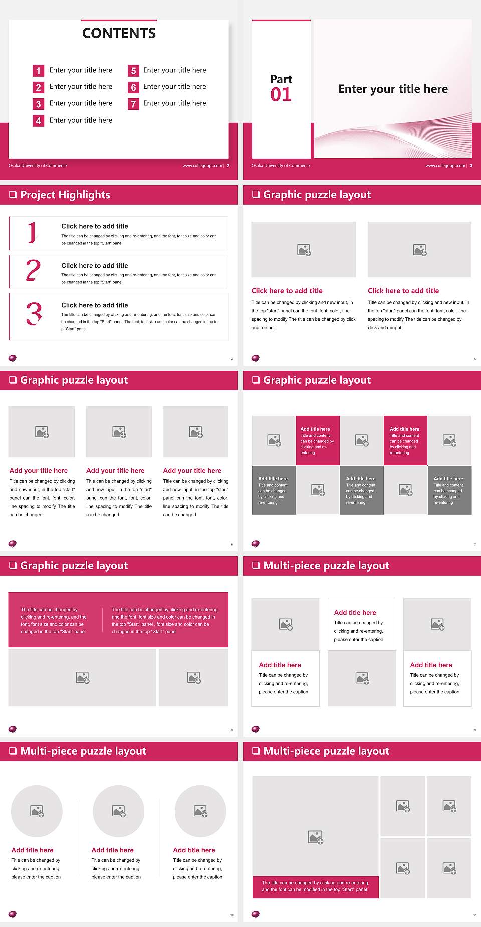 Osaka University of Commerce General PPT Template4:3 ratio PPT effect preview image2