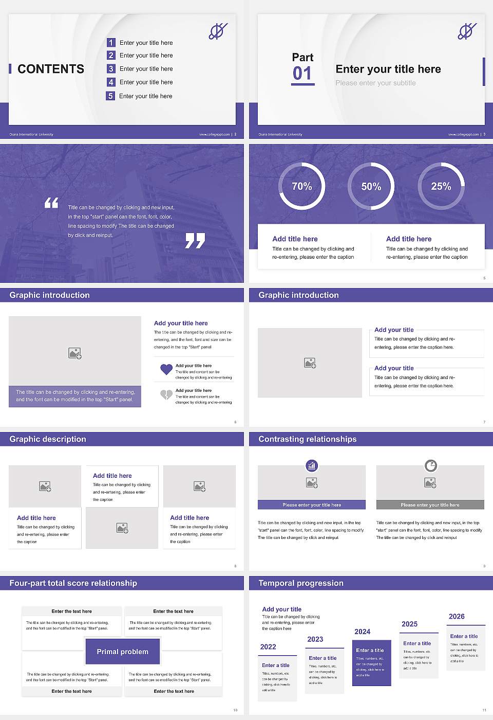 Osaka International University Thesis Proposal/Graduation Defense PPT Template16:9 ratio PPT effect preview image2