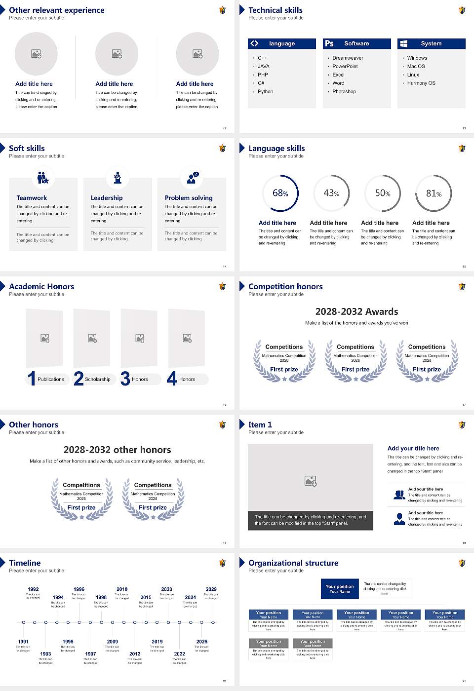 North Asia University Resume PPT Template16:9 ratio PPT effect preview image3