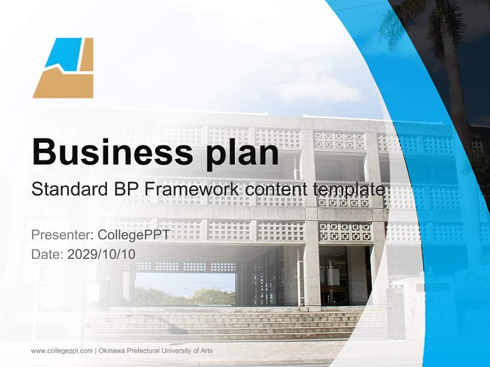 Okinawa Prefectural University of Arts Competition/Entrepreneurship Contest PPT Template4:3 ratio PPT effect preview image9