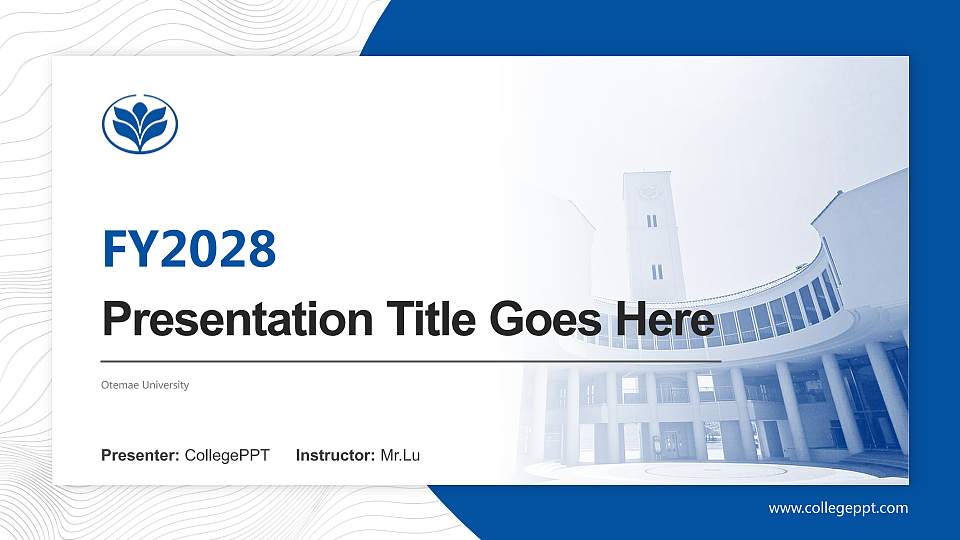 Otemae University Academic Presentation/Research Findings Report PPT Template16:9 ratio PPT effect preview image