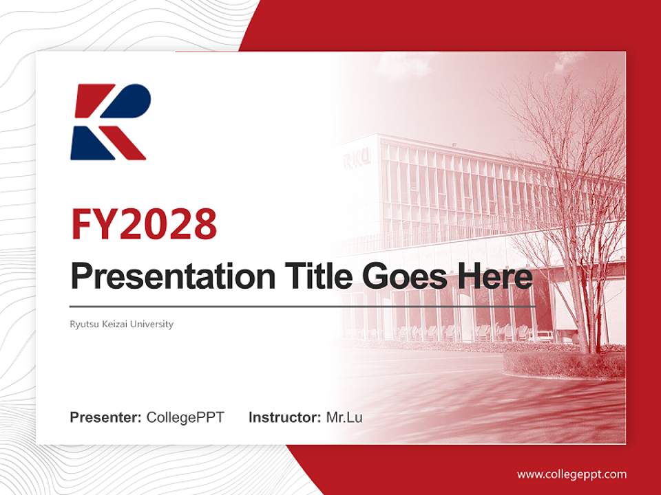 Ryutsu Keizai University Academic Presentation/Research Findings Report PPT Template4:3 ratio PPT effect preview image5