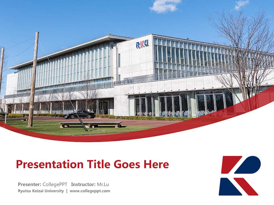 Ryutsu Keizai University Course/Courseware Creation PPT Template4:3 ratio PPT effect preview image5