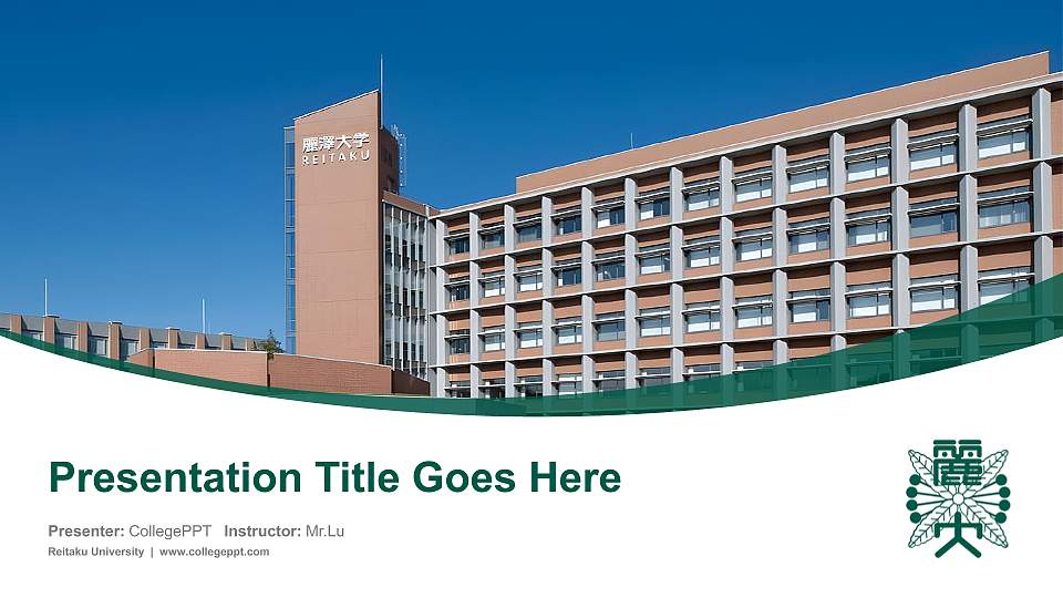 Reitaku University Course/Courseware Creation PPT Template16:9 ratio PPT effect preview image