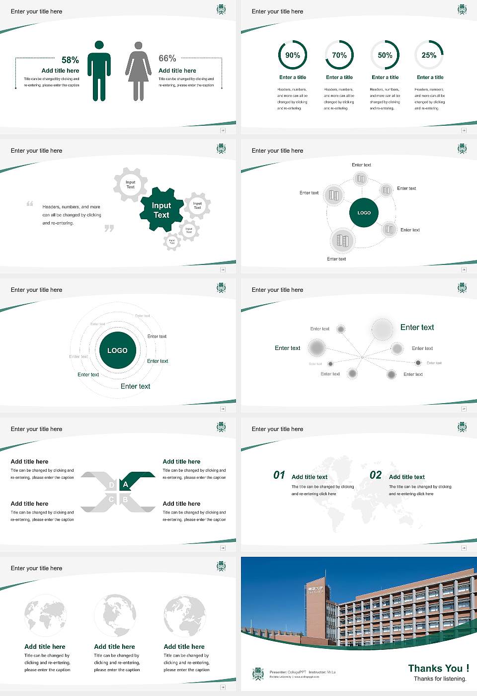 Reitaku University Course/Courseware Creation PPT Template16:9 ratio PPT effect preview image4
