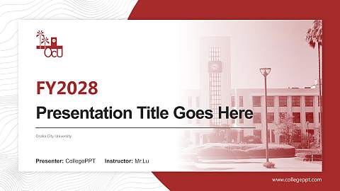 Osaka City University Academic Presentation/Research Findings Report PPT Template