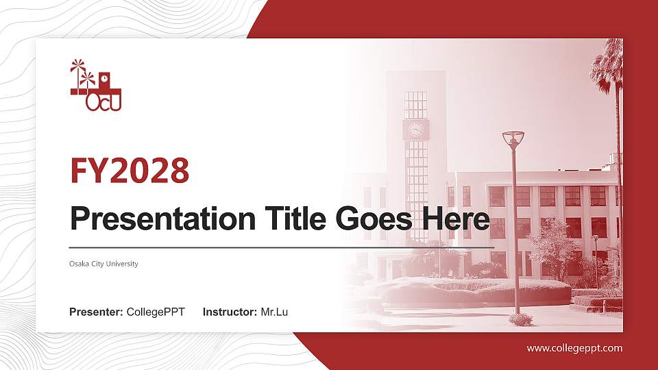 Osaka City University Academic Presentation/Research Findings Report PPT Template16:9 ratio PPT effect preview image