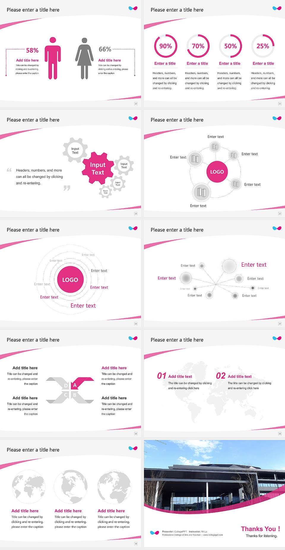 Professional College of Arts and Tourism Course/Courseware Creation PPT Template4:3 ratio PPT effect preview image4