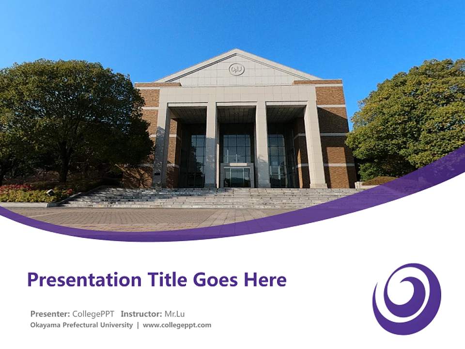 Okayama Prefectural University Course/Courseware Creation PPT Template4:3 ratio PPT effect preview image5