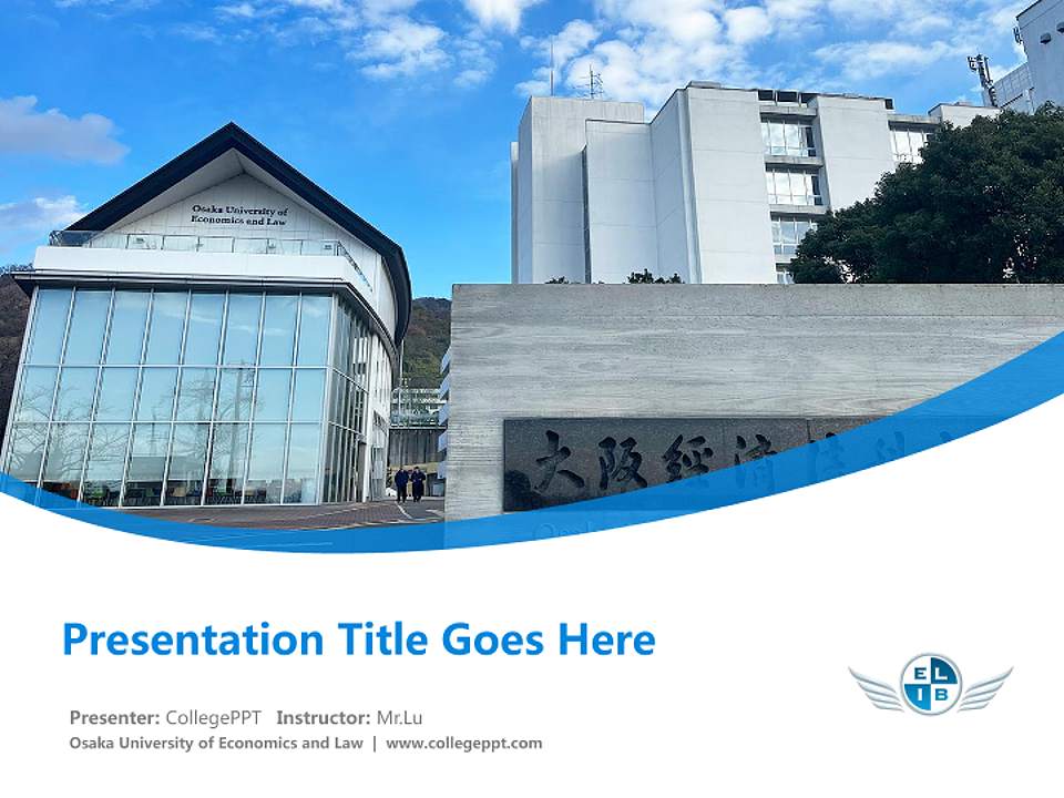 Osaka University of Economics and Law Course/Courseware Creation PPT Template4:3 ratio PPT effect preview image5