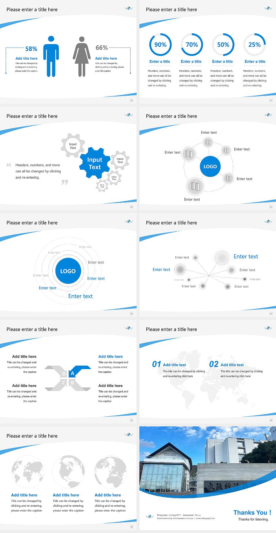 Osaka University of Economics and Law Course/Courseware Creation PPT Template4:3 ratio PPT effect preview image4