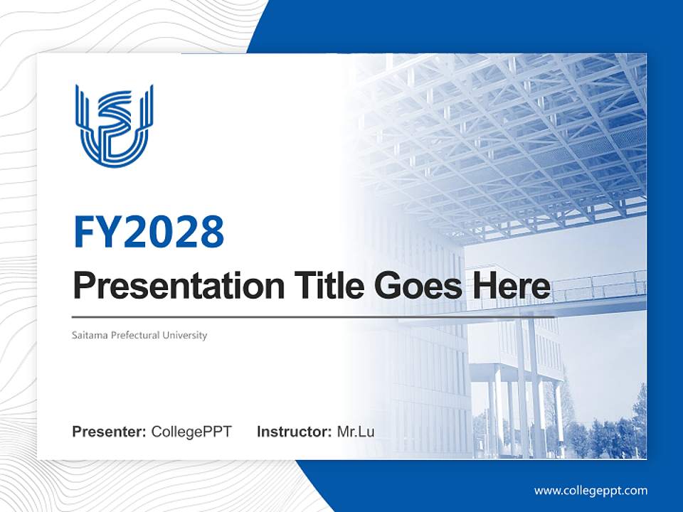 Saitama Prefectural University Academic Presentation/Research Findings Report PPT Template4:3 ratio PPT effect preview image5